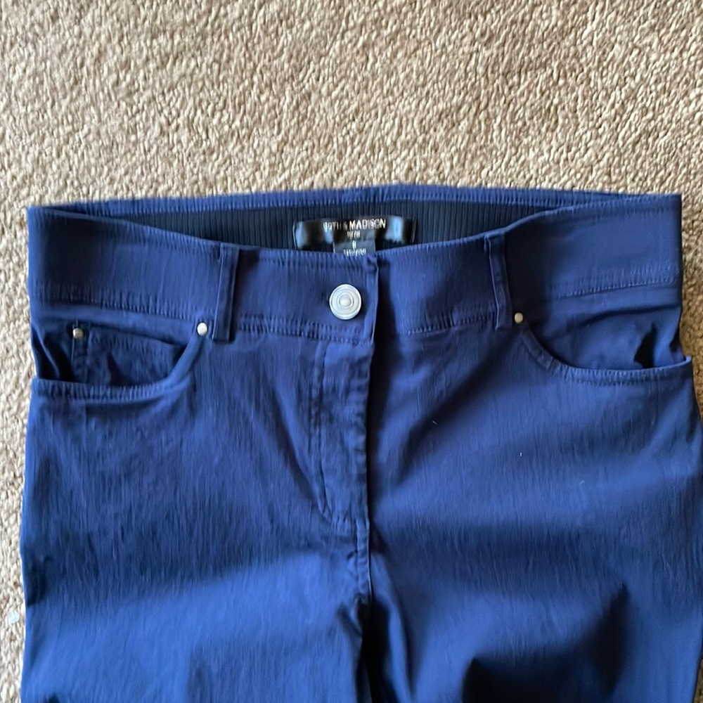 89th and Madison Stretch Pants, Blue, Size 8